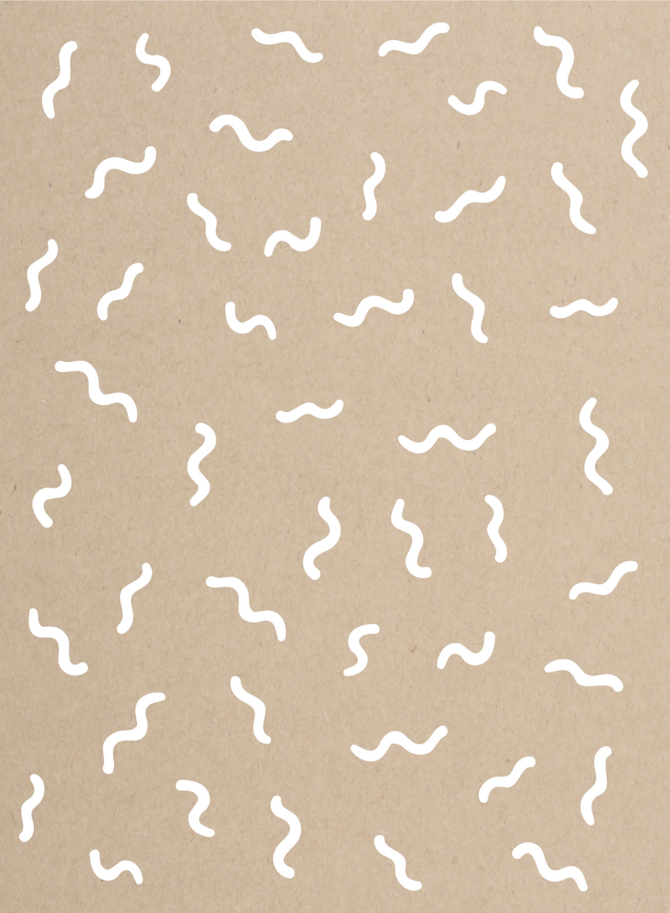 Achtergrondafbeelding met een illustratie van witte wormen op karton